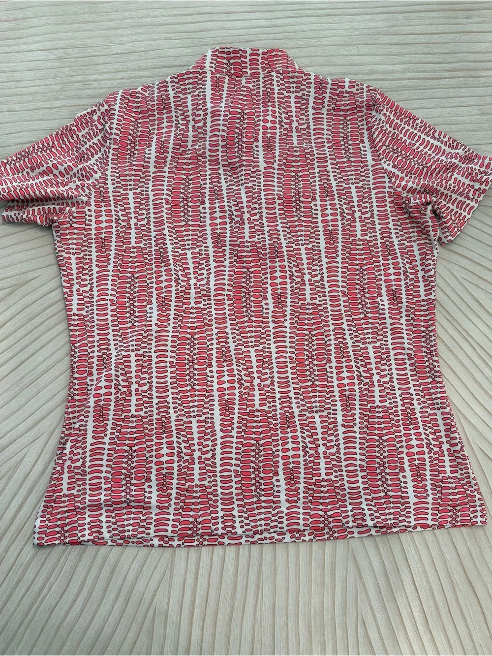 Tail Pink Patterned Short Sleeve Henley Top